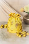 Buy_Vareli Bafna_Yellow Sand Tie-dyed Potli Bag _at_Aza_Fashions