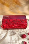 Buy_House Of Vian_Red Beads, Pearls Noorie Layered Tasselled Clutch _at_Aza_Fashions