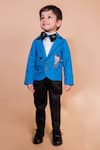 Buy_Toplove_Blue Blazer Suiting Embroidery Bead Little Boss Baby Set _at_Aza_Fashions