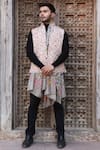 Buy_DUSALA_Grey Kalamkari Pashmina Wool Design Handwoven Shawl_at_Aza_Fashions
