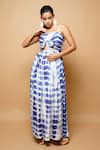 Buy_Ahi Clothing_White Cotton Silk Tie Dye Square Neck Gown _at_Aza_Fashions