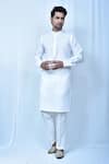 Buy_Samyukta Singhania_White Kurta: Linen Cotton Plain Set For Men_at_Aza_Fashions