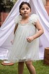 Buy_Darleen Kids Couture_Green Net, Taffeta Pearls Gia Embellished Dress _at_Aza_Fashions
