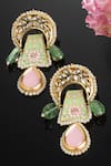 Buy Dugran By Dugristyle Green Pearls, Stones Crescent Embellished Earrings at Aza Fashions Buy_Dugran By Dugristyle_Green Pearls, Stones Crescent Embellished Earrings _at_Aza_Fashions