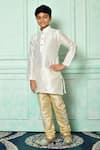 Buy_Arihant Rai Sinha_White Silk Patterned Kurta _at_Aza_Fashions