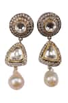 Buy_Vasundhara_Gold Plated Diamonds, Stones, Pearls Drop Earrings _at_Aza_Fashions