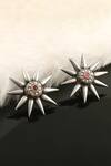 Buy_Palace Of Silver_Silver Plated Sun-floral Stud Earrings_at_Aza_Fashions
