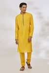 Buy Manish Nagdeo Yellow Modal Embroidery Placket Kurta Set at Aza Fashions Buy_Manish Nagdeo_Yellow Modal Embroidery Placket Kurta Set _at_Aza_Fashions