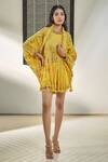 Buy_Surily G_Yellow Floral Cape  _at_Aza_Fashions