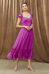 Buy_Bump Loving_Purple Shell Viscose Chiffon Hand Alissia Ruffled Maternity Dress _at_Aza_Fashions