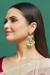 Buy_Our Purple Studio_White Stones, Beads And Kundan Embellished Earrings _at_Aza_Fashions