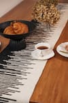 Shop_The Kargha Story_Black 100% Natural Cotton Woven Monochromic Rhythm Table Runner_at_Aza_Fashions