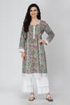 Buy_Shetab Kazmi_Green Cotton Printed Kurta And Palazzo Set_at_Aza_Fashions