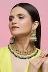 Buy_Kiara_Gold Plated Artificial Stones Kundan Embellished Necklace Set _at_Aza_Fashions