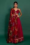 Buy_Varun Bahl_Fuchsia Lehenga And Blouse Chanderi & Dupatta Organza Print & Set  _Online_at_Aza_Fashions