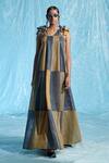 Buy_Akhl_Multi Color Body  Lurex Tulle (57% Metallic Fibre 43% Polyester), Block Gown _at_Aza_Fashions