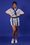 Buy_Rimi Nayak_White Modal Crepe Printed Floral Pattern Shorts _at_Aza_Fashions