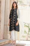 Buy The Home Affair Black Cotton, Silk Gota Patti Bandeau Neck, Scalloped Hem Jacket With Kurta Set at Aza Fashions Buy_The Home Affair_Black Cotton, Silk Gota Patti Bandeau Neck, Scalloped Hem Jacket With Kurta Set _at_Aza_Fashions