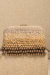 Buy_Tarun Tahiliani_Ivory Beads, Chains Pearl Fringed Clutch Bag_at_Aza_Fashions