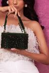 Buy_Forever Noor_Emerald Green Embellished Crystal Boat Star Bag _at_Aza_Fashions
