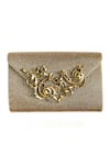 Buy_Kokommo_Gold Embellished Bead Baroque Clutch _at_Aza_Fashions