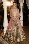 Buy_MATSYA_Grey Handloom Banarasi Embroidery Zardozi The Rose Lehenga Set  _at_Aza_Fashions