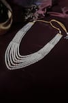 Buy_Ruby Raang_White Beads Embellished Long Necklace _at_Aza_Fashions