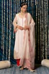 Buy_Maison Shefali_Ivory Kurta And Dupatta Kota Silk Embroidered Marodi U Kanak Farshi Pant Set _at_Aza_Fashions