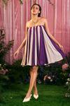 Buy_Therealb_Purple Polyester Off-shoulder Heart Two Shades Strapless Mini Dress _at_Aza_Fashions