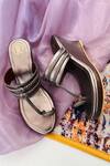 Buy_Preet Kaur_Grey Metallic Kolhapuri Wedges _at_Aza_Fashions