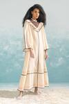 Buy_Ikai_Beige Cotton Silk Chanderi Embroidery Applique And Nile Yoke Maxi Dress  _at_Aza_Fashions