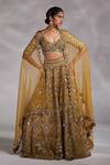 Buy_Divya Aggarwal_Yellow Blouse And Lehenga Silk, Dupatta Organza Haven Embellished Bridal Set_at_Aza_Fashions