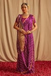 Buy_Paaprika_Purple Silk Handwoven Bandhani Pattern Polka Dots Saree _at_Aza_Fashions