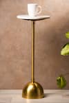 Buy_S.G. Home_Gold Metal And Marble Top Drink Table _at_Aza_Fashions