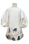 Buy_Jasmine And Alaia_White Cotton Satin Embroidery Calmin Placed Floral Applique Dress _at_Aza_Fashions