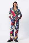 Buy_Saaksha & Kinni_Multi Color Satin Printed Abstract High Waist Trouser _at_Aza_Fashions