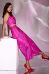 Buy_Betrue_Pink Silk Habutai Solid Knotted And Draped Skirt  _at_Aza_Fashions