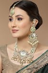 Shop_Dugran By Dugristyle_Multi Color Kundan Embellished Maangtikka _at_Aza_Fashions