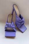 Shop_House Of Prisca_Purple Reese Cloud Knotted Strap Mules_at_Aza_Fashions