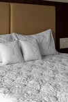 Buy_H2H_White Linen Embroidered Anastasia Flower Bedcover Set_at_Aza_Fashions