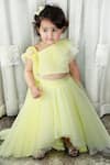 Buy_Darleen Kids Couture_Yellow Net Embellishment Ruffled Top And Skirt Set _at_Aza_Fashions