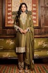 Buy_MATSYA_Green Georgette Tissue Embroidery Kasab Aari And Heritage Kurta Set  _at_Aza_Fashions