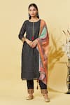 Buy_Samyukta Singhania_Black Sequin Embellished Kurta Set _at_Aza_Fashions