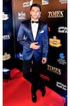 Buy_Rohit Gandhi + Rahul Khanna_Blue Suiting Plain Shawl Lapel Collar Tuxedo And Pant Set _at_Aza_Fashions