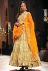 Buy_Preeti S Kapoor_Beige And Orange Embroidered Anarkali Set_at_Aza_Fashions