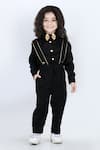 Buy_The little celebs_Black Cotton Plain Suspender Pant And Shirt Set _at_Aza_Fashions