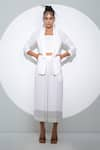 Buy_Pocketful Of Cherrie_White Crepe Plain Cropped Culottes  _at_Aza_Fashions