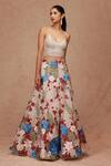 Buy_SHRIYA SOM_Multi Color Tulle Embroidery Floral Bunch Skirt  _at_Aza_Fashions