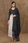 Buy Adara Khan Black Dupatta Net, Kurta Faux Color Block Embroidered Set at Aza Fashions Buy_Adara Khan_Black Dupatta Net, Kurta Faux Color Block Embroidered Set_at_Aza_Fashions
