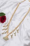 Buy_Ruby Raang_White Kundan Teardrop Necklace _at_Aza_Fashions